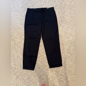 Talbots Black Relaxed Fit Chino Ankle Length Size 10 NWT